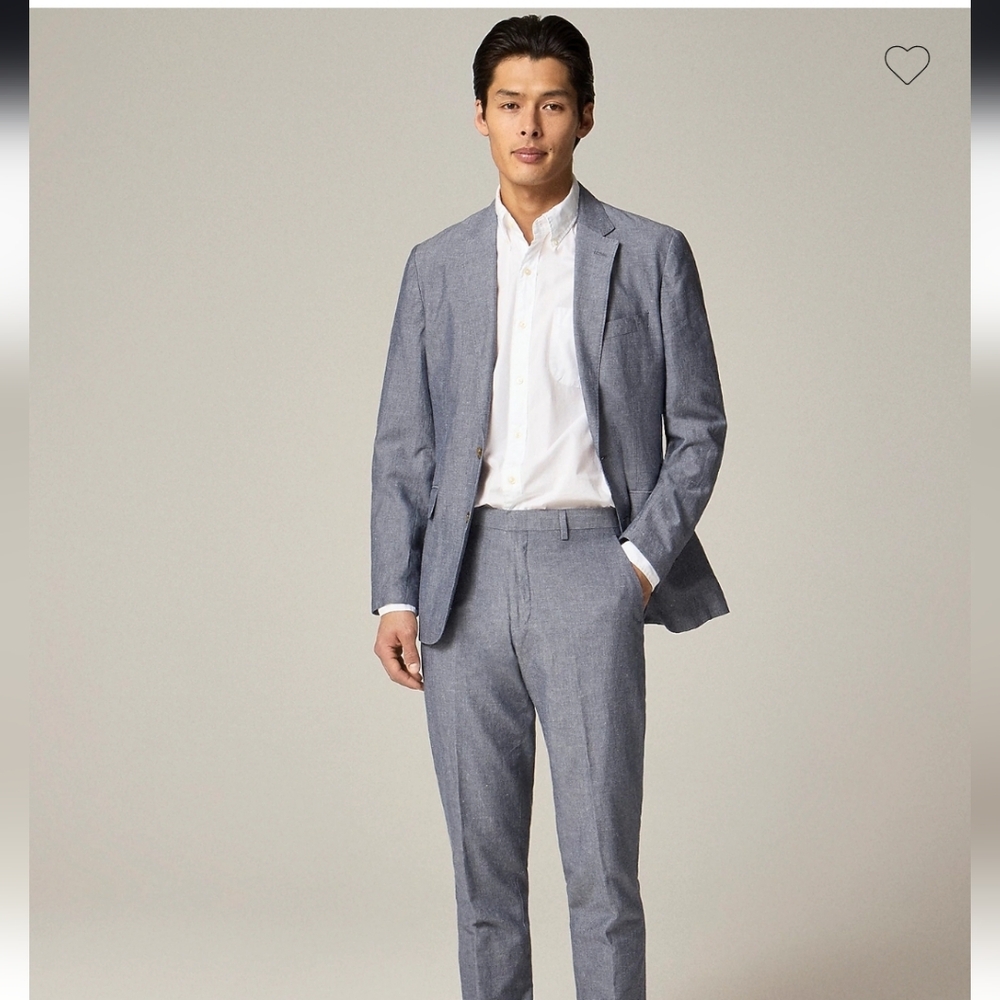 NWT 36R J.Crew Ludlow Slim-Fit Unstructured Suit Jacket Irish Cotton-Linen Blend